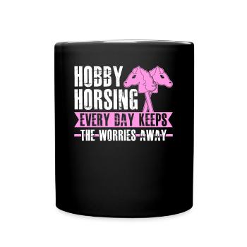 Hobby Horsing - Tasse einfarbig - Schwarz - Vorne