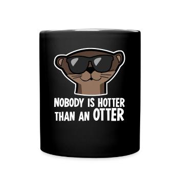Sea Otter Hotter Otter Otters - Tasse einfarbig - Schwarz - Vorne