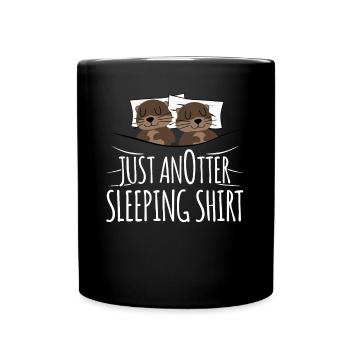 Sleeping Otter Otters Sea Otter - Tasse einfarbig - Schwarz - Vorne
