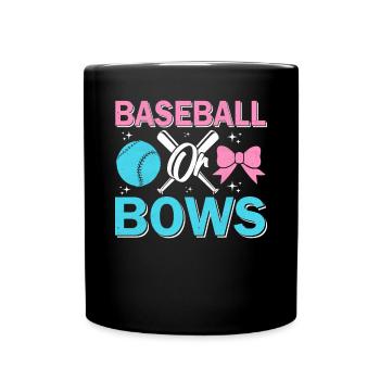 Baseball oder Bögen Geschlecht enthüllen Lustiges Baby - Tasse einfarbig - Schwarz - Vorne