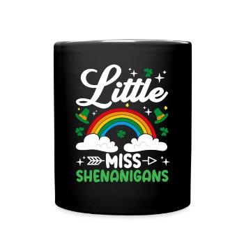 Little Miss Shenanigans Lustiger St. Patricks Day für - Tasse einfarbig - Schwarz - Vorne
