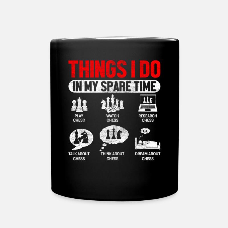 Dinge, die ich in meiner Freizeit mache, Männer, Frauen, Lustig - Tasse einfarbig - Schwarz
