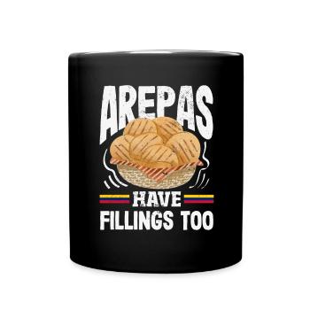 Arepas Colombian Venezuela Food - Full Colour Mug - black - Front