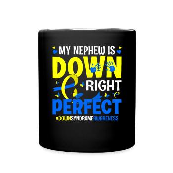 Mon neveu est carrément atteint du syndrome de Down parfait - Mug uni - noir - Devant
