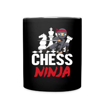 Chess Ninja Funny Board Games Men Women Chess - Full Colour Mug - black - Front