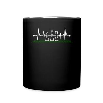 Chess Heartbeat Funny Chess Lover Kids Adults - Full Colour Mug - black - Front