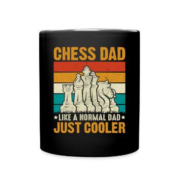 Funny Chess Pieces Dad's Vintage Retro Distressed - Full Colour Mug - black - Front