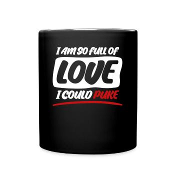 Valentine's Day Girlfriend Heart Love - Full Colour Mug - black - Front