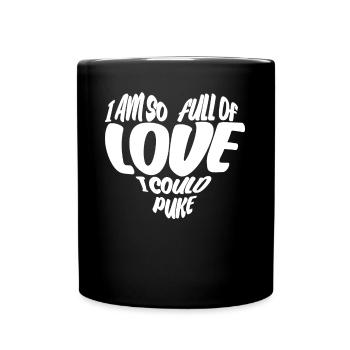 Valentine's Day Girlfriend Heart - Full Colour Mug - black - Front
