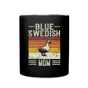 Maman canard - Vintage bleu suédois - Mug uni - noir - Devant
