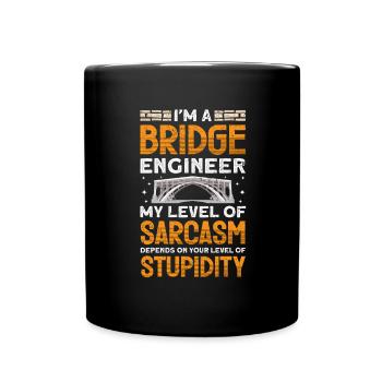 Bridge Construction and Bridge Engineer - Full Colour Mug - black - Front