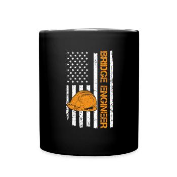 Bridge Construction and Bridge Engineer - Full Colour Mug - black - Front