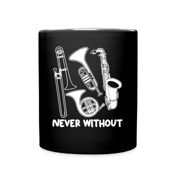 Brass Music French Horn Tuba Trumpet - Full Colour Mug - black - Front