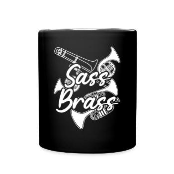Brass Music French Horn Trumpet - Full Colour Mug - black - Front