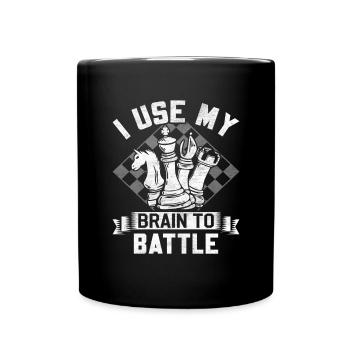 Jeu d’échecs drôle Jeu de société Damier Chevalier Échecs - Mug uni - noir - Devant