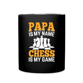 Schach Papa Schachmatt Strategiespiele Lustiges Schach - Tasse einfarbig - Schwarz - Vorne