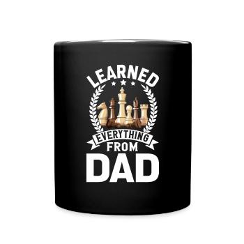 Chess Dad Knight Chess Checkerboard Funny Chess - Full Colour Mug - black - Front