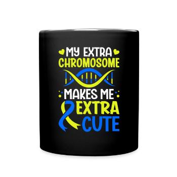 Mon chromosome supplémentaire me rend encore plus mignon drôle - Mug uni - noir - Devant