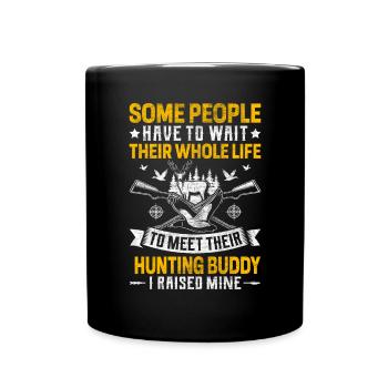 Funny Hunting Buddy Wildlife Hunter Dad Hunting - Full Colour Mug - black - Front