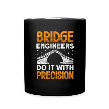 Bridge Construction and Bridge Engineer - Full Colour Mug - black - Front