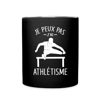 Je Peux Pas J'ai Athlétisme Athlète coureur Drôle - Mug uni - noir - Devant