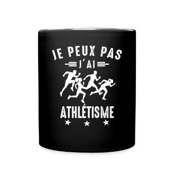 I Can't I Athletics Athlete Runner Funny - Full Colour Mug - black - Front