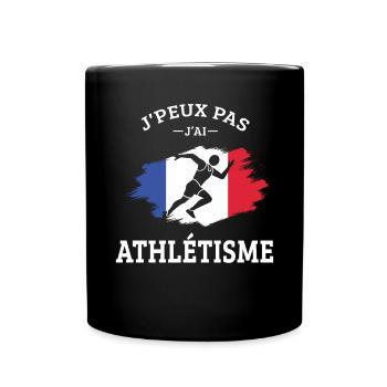 Je Peux Pas J'ai Athlétisme Athlète coureur Drôle - Mug uni - noir - Devant