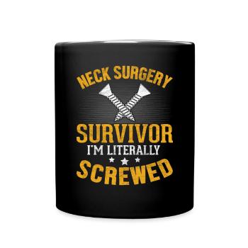 Survivant de la chirurgie cervicale ACDF Fusion vertébrale cervicale - Mug uni - noir - Devant