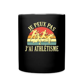 I Can't I Athletics Athlete Runner Funny - Full Colour Mug - black - Front