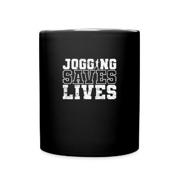 Jogging saves Lives - Full Colour Mug - black - Front
