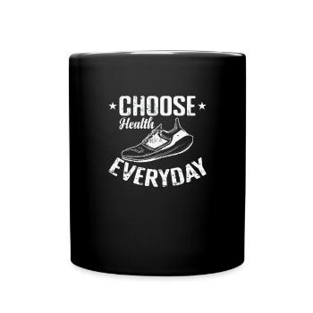 Choose Health Everyday Jogging - Full Colour Mug - black - Front