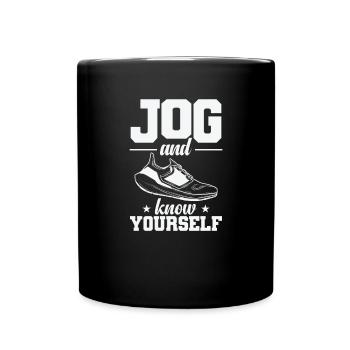 Jogging and Know Yourself Joggen - Full Colour Mug - black - Front