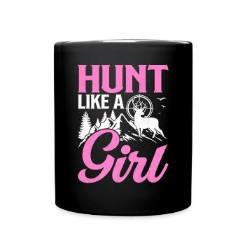 Chasser Comme Une Fille Drôle De Chasse De La Faune Dames - Mug uni - noir - Devant