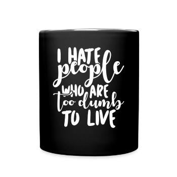 Misanthrope Grumpy Darwin Darwinism - Full Colour Mug - black - Front