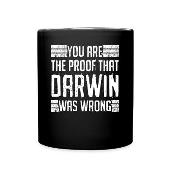 Grumpy Darwin Darwinism Misanthrope - Tasse einfarbig - Schwarz - Vorne