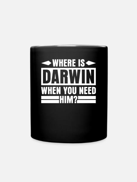 Misanthrope Darwin Darwinism - Full Colour Mug - black
