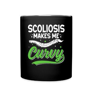 Drôle de scoliose Ruban vert Spin Fusion Spine - Mug uni - noir - Devant