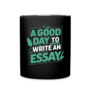 A good Day to write an essay Teacher Pupil - Full Colour Mug - black - Front