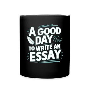 Une bonne journée pour écrire une dissertation Enseignant Elève - Mug uni - noir - Devant