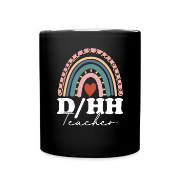 Appréciation de l’enseignant DHP Boho Arc-en-ciel ASL Sourd - Mug uni - noir - Devant