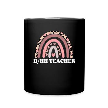 Enseignant sourd et malentendant Léopard sourd et malentendant - Mug uni - noir - Devant