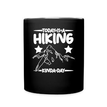 Hiker Outdoor Hiking Trekking - Full Colour Mug - black - Front