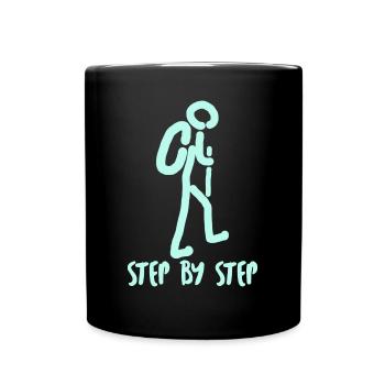 Outdoor Hiking Trekking Hiker - Full Colour Mug - black - Front