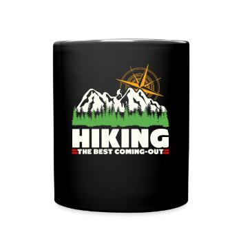 Hiking Outdoor Hiker Trekking - Full Colour Mug - black - Front