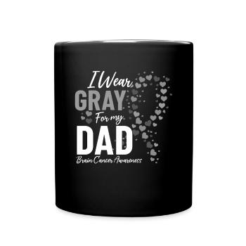 Je porte du gris pour mon père guerrier Grey Ribbon Brain - Mug uni - noir - Devant