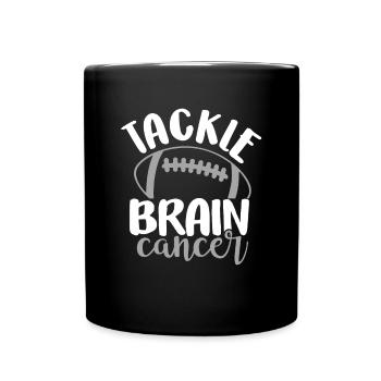 Tackle Cancer Football Brain Cancer Glioblastoma - Full Colour Mug - black - Front