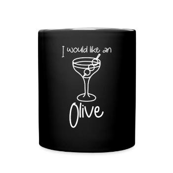 Martini aux olives - Mug uni - noir - Devant
