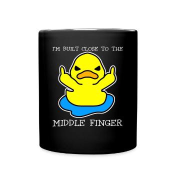 Middle Finger Duck Misanthrope - Tasse einfarbig - Schwarz - Vorne