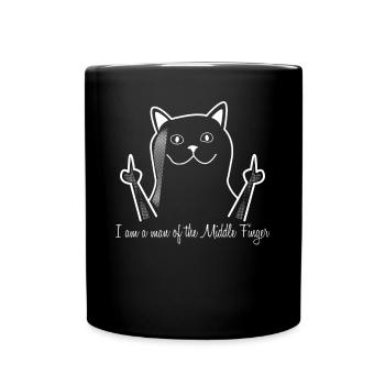 Cat Middle Finger Misanthrope - Tasse einfarbig - Schwarz - Vorne