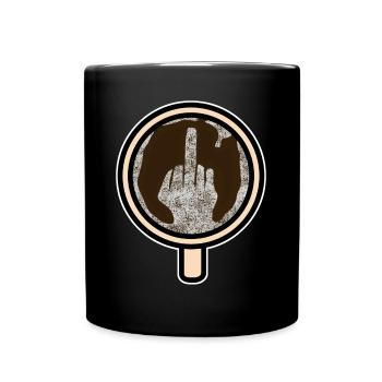 Café au misanthrope du doigt d'honneur - Mug uni - noir - Devant